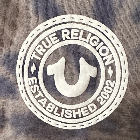 TRUE RELIGION | Men's Short Sleeve Tie-Dye Cotton Tee - Black and Blue - Picture 4 of 9